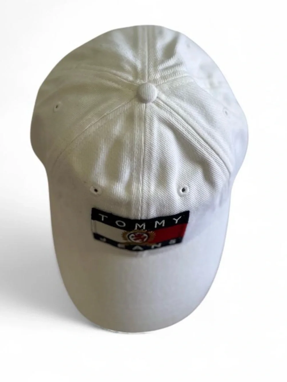 NWT Tommy Hilfiger White Appliqued Logo Twill Cap Heritage Adjustable OS